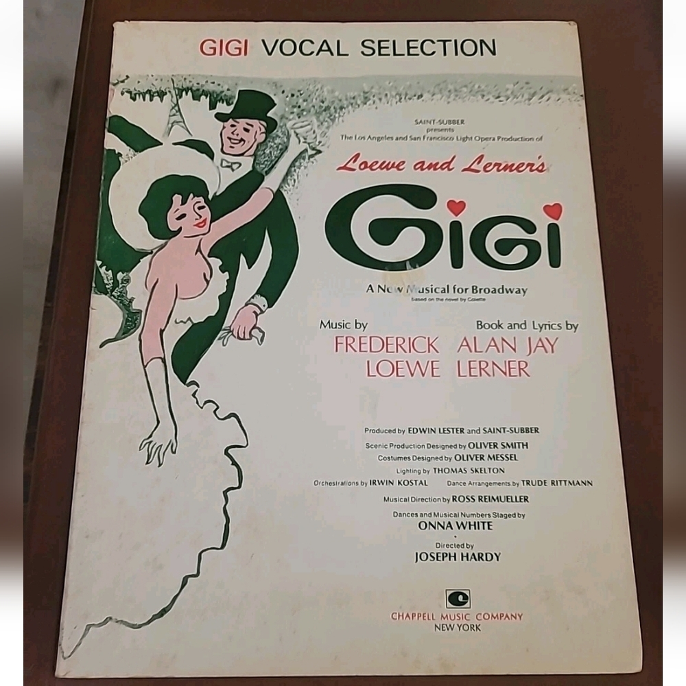 1973 Loewe and Lerner’s GIGI Alan Jay Frederick Sheet Music Broadway Musical